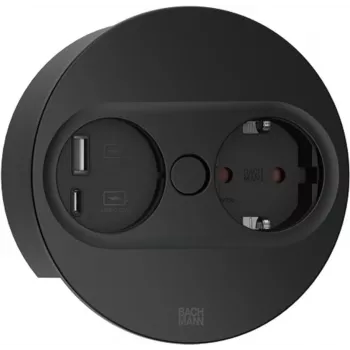 Kontaktligzda tips F + USB A + USB C Bachmann 946.204 Nerūsējošais tērauds