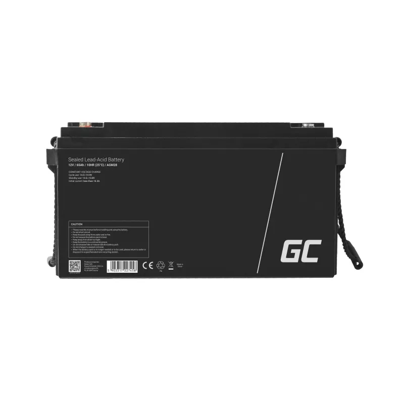 Akumulators zaļa Cell AGM28 industriāls uzlādējams noslēgts svina-skābes (VRLA) 12 V 65000 mAh, 1 gab., 20 kg
