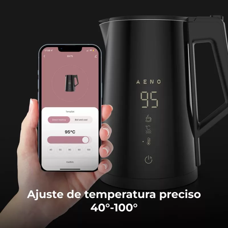 AENO EK7S elektriskā tējkanna 1,7 L 2200 W Melna