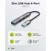 Goobay Slim 4-Port USB-Hub, USB-A uz USB-C™/USB-A, USB 3.2 (74458)