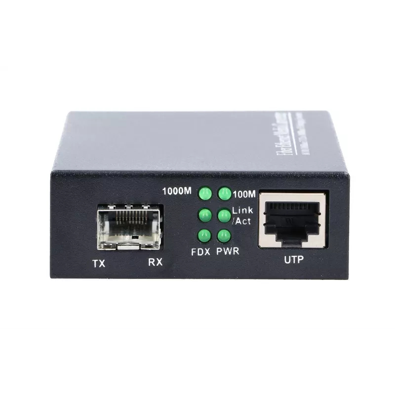 MikroTik Sedir multivides pārveidotājs 1x SFP 1x RJ45 1000Mb/s, maks. 1000 Mb/s, metāla korpuss, 100–240 V maiņstrāva