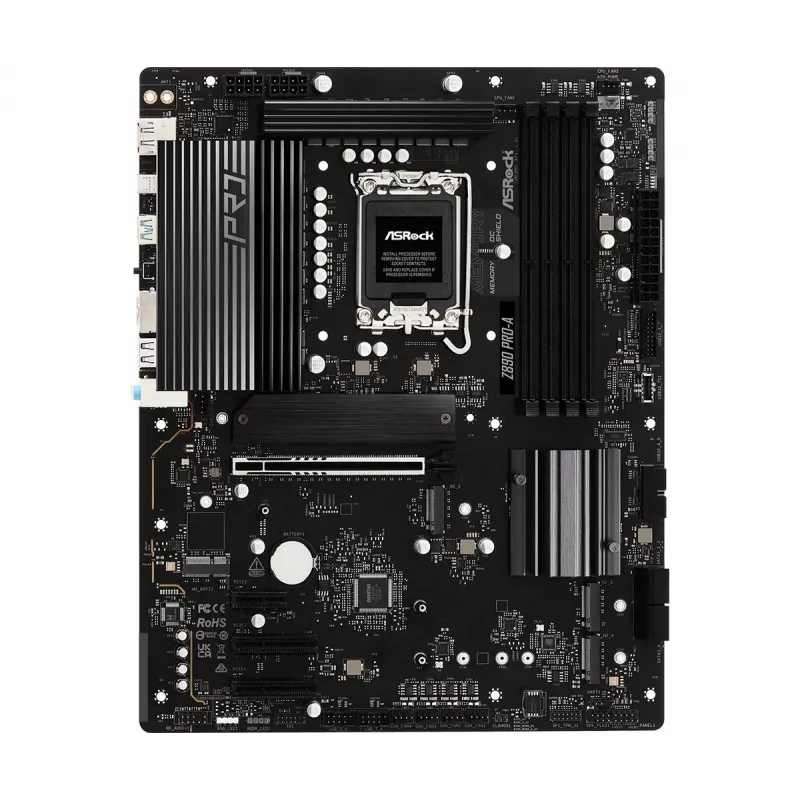 Mātesplate ASRock Z890 Pro-A ATX — Intel Z890 mikroshēmojums, LGA 1851, DDR5, 4x DIMM, 256GB, 2.5Gb LAN, PCIe Gen5