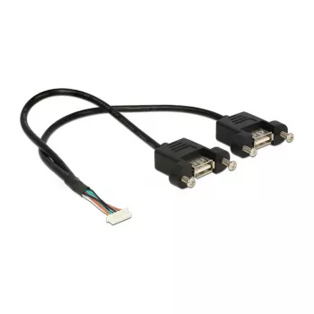 USB kabelis DeLOCK 84839 USB 2.0 0,25 m 2 x USB A Melns