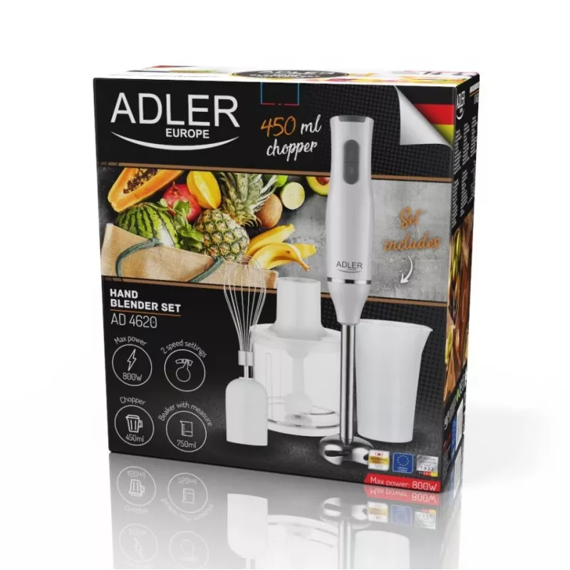 Adler AD 4620 rokas blenderis 0,75 L 800 W balts