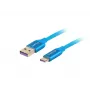 USB 2.0 kabelis LANBERG CA-USBO-21CU-0010-BL — USB A uz USB C, 1 m, zils