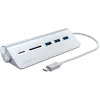 Satechi Type-C Alumīnija USB centrmezgls un karšu lasītājs, Sudraba, ST-TCHCRS