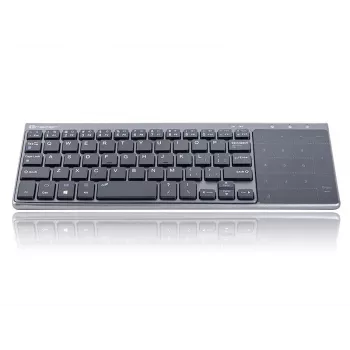 Bezvadu RF pilna izmēra tastatūra TRACER TRAKLA46934, QWERTY angļu, 2,4 GHz nano uztvērējs, membrāna, melna/pelēka