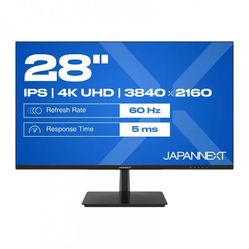 JAPANNEXT 4K UHD monitors 71,1 cm (28 inch) 3840x2160 pikseļi, IPS panelis, 5 ms, 60 Hz, AMD FreeSync, HDMI, DisplayPort (JN-I280UHD60F-P)