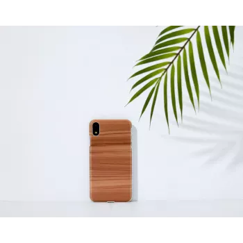 Viedtālruņa maciņš MAN & WOOD iPhone XR, kapučīno baltā krāsā