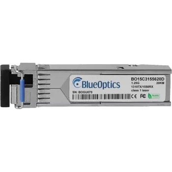 Saderīgs Mikrotik S-35LC20D BlueOptics BO15C3155620D SFP raiduztvērējs, LC vienkāršais, 1000BASE-BX-U, vienmoda šķiedra, TX1310nm/RX1550nm, 10 km, DDM, 0°C/+70°C (S-35LC20D-BO)