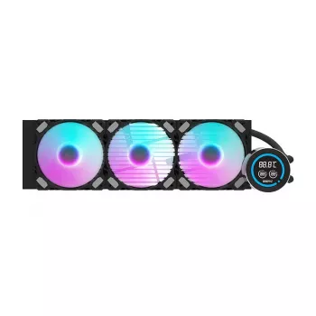 360 mm datora radiators Darkflash DN-D360 Melns — 360 mm šķidruma dzesēšanas radiators, atbalsts 3x120 mm ventilatoriem