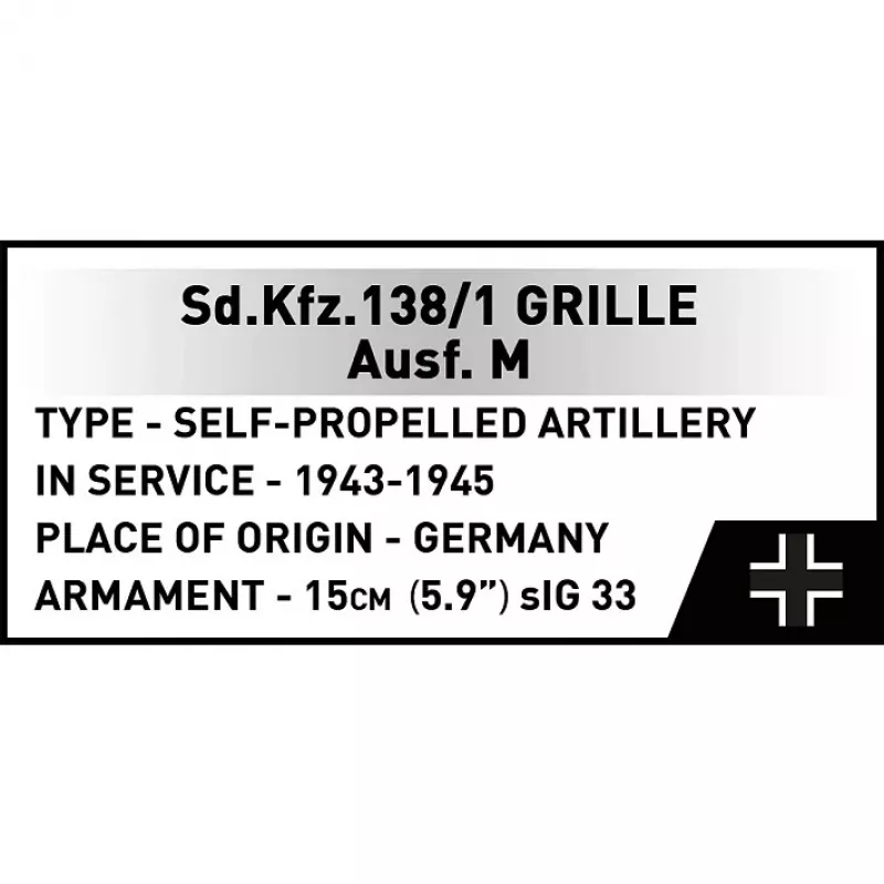 Konstrukcijas modelis Cobi SD.KFZ.138/1 Grille, 720 gab., vitrīnas modelis