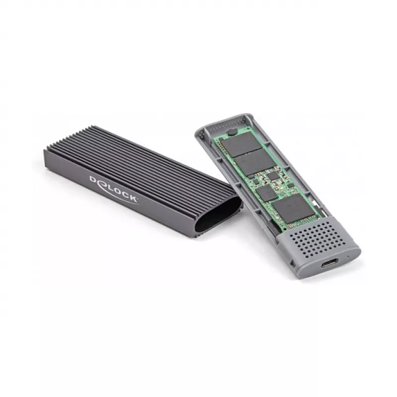 SSD korpuss DeLOCK External USB Type-C Combo Enclosure M.2 NVMe PCIe vai SATA SSD, bez instrumentiem