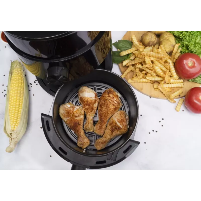 Beztauku fritieris PRIME3 SAF31 – 2,5 l, 1200 W, karstā gaisa bez eļļas fritieris, melns