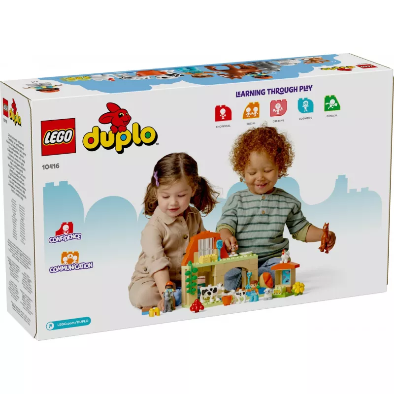 Konstrukciju rotaļlieta LEGO DUPLO Lauku dzīvnieku aprūpes komplekts 10416 — 74 gabali, 2 minifigūras, vecumam no 2 gadiem