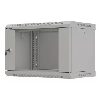 Rack montāžas skapis LANBERG WF03-5306-10S 19 collu 6U pelēks ar stikla durvīm