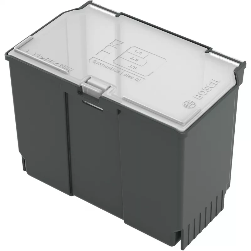 Storage box Bosch SystemBox rectangular polypropylene 176×105×133 mm Melns/pelēka