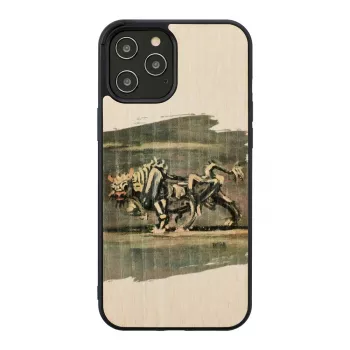 Telefona maciņš Man and Wood iPhone 12 Pro Max — balta buļļa dizains