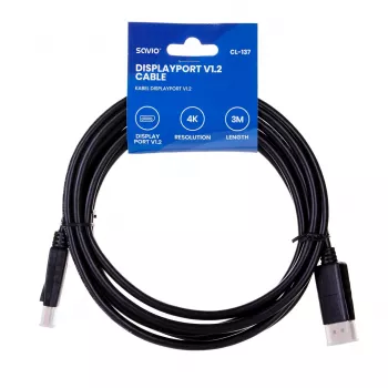 Savio CL-137 DisplayPort kabelis 3 m Melns