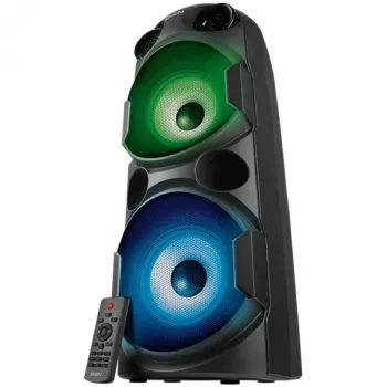 SVEN PS-750 2x40W; LED displejs; TWS; FM radio; AUX; USB/SD kartes atbalsts; Apgaismojums; Mikrofona ieeja (karaoke); Tālvadības pults; Iebūvēts ekvalaizers