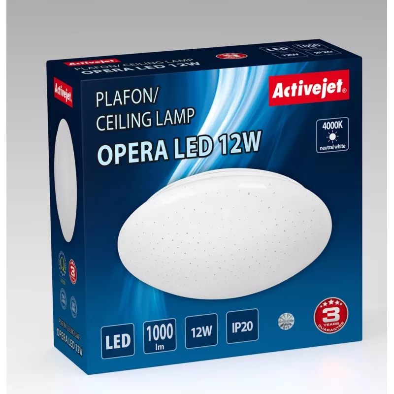 Moderns LED griestu plafons Activejet OPERA LED 12W