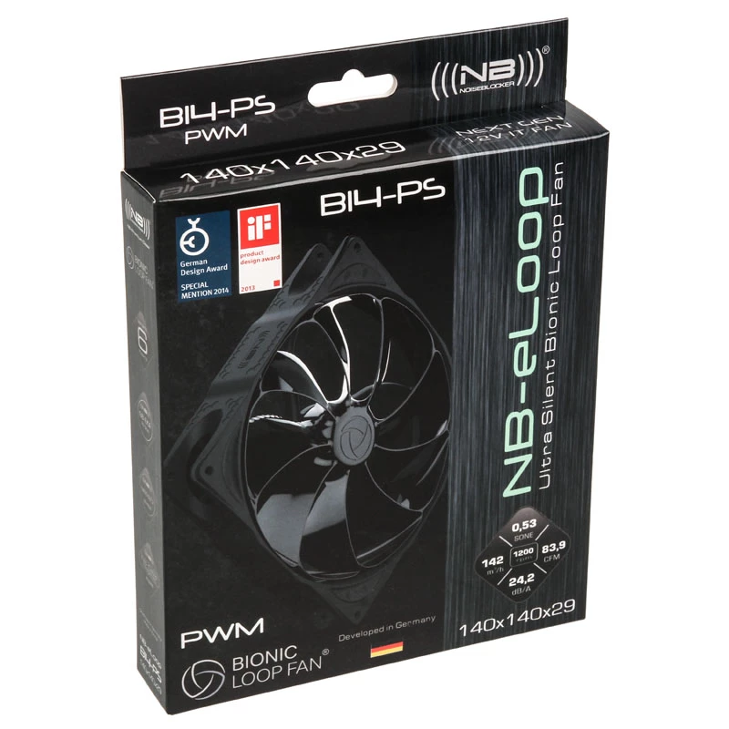 NOISEBLOCKER B14-PS-BL 140mm korpusa ventilators