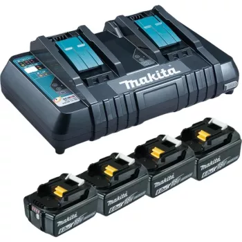 Makita DC18RD - akumulatora lādētājs + akumulators 4 x - litija jonu - 6 Ah - 108 Wh - 2 x akumulatora uzlāde (199485-6)