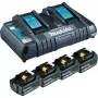 Makita DC18RD - akumulatora lādētājs + akumulators 4 x - litija jonu - 6 Ah - 108 Wh - 2 x akumulatora uzlāde (199485-6)