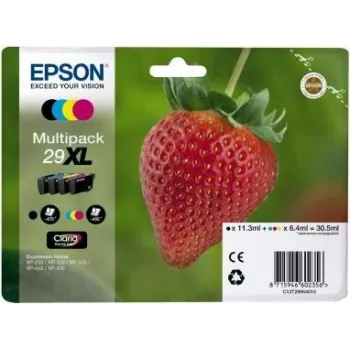 Epson Strawberry 29XL CMYK tintes kārtridžs 1 gab. Oriģināls Augsta (XL) ietilpība Melns, Ciāna, fuksīna, Dzeltens