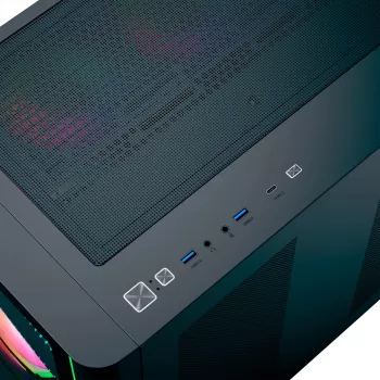 Torņa PC korpuss AEROCOOL P500C EVO-G-BK-v1 ar 2 rūdīta stikla paneļiem, melns