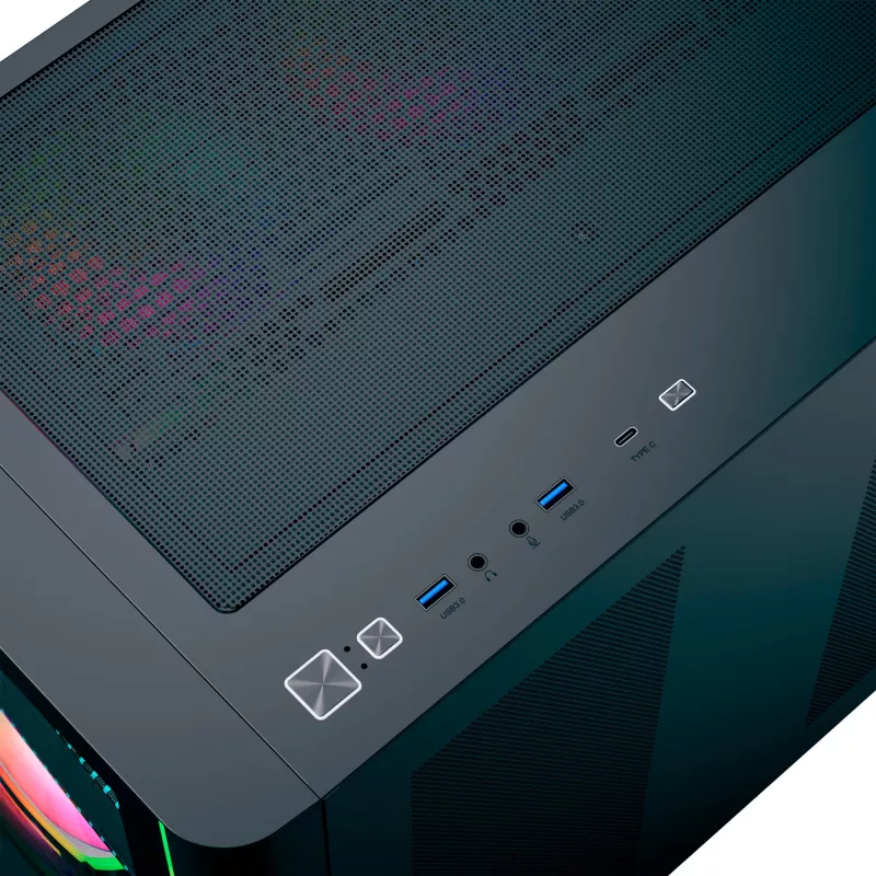 Torņa PC korpuss AEROCOOL P500C EVO-G-BK-v1 ar 2 rūdīta stikla paneļiem, melns