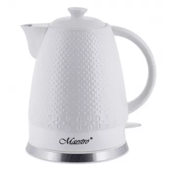 Elektriskā tējkanna Maestro MR-073 1,5 L 1500 W balta, sviras vadība, ūdens līmeņa indikators