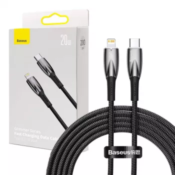 USB-C uz Lightning vads Baseus Glimmer 20W, 2 m — Ātra uzlāde un datu pārsūtīšana
