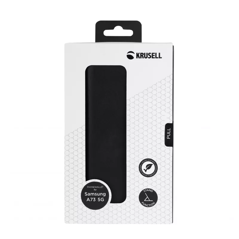 Maciņa futrālis Krusell Galaxy A73 5G 17 cm Melns 3 karšu kabatiņas