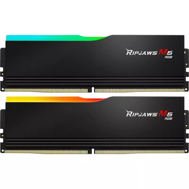 DIMM 32 GB DDR5-6800 (2x 16 GB) divu kanālu komplekts, operatīvā atmiņa melna, F5-6800J3445G16GX2-RM5RK, Ripjaws M5 RGB, INTEL XMP