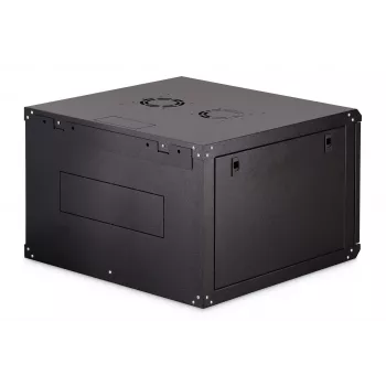 Pie sienas stiprināms 19 collu plaukta skapis DIGITUS Dynamic-N DN-37103 — 7U, 600x600 mm, IP20, nekomplektēts, melns