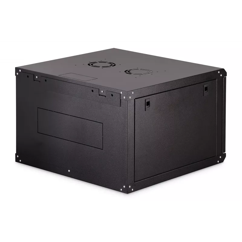Pie sienas stiprināms 19 collu plaukta skapis DIGITUS Dynamic-N DN-37103 — 7U, 600x600 mm, IP20, nekomplektēts, melns