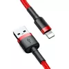 Baseus Cafule USB Lightning kabelis 2.4A 1m (melns + sarkans)