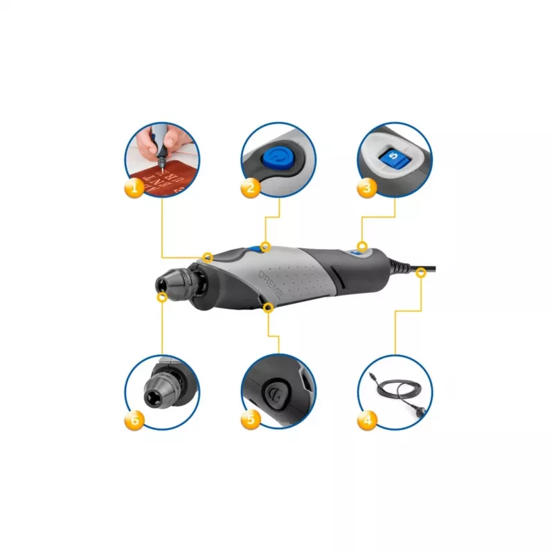 Rotējošais instruments Dremel F0132050JM 130 W ar maināmu ātruma regulēšanu un kompaktu dizainu