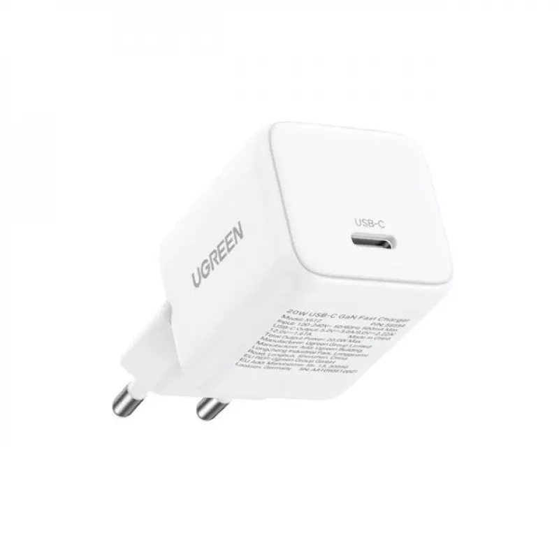 UGREEN Charger Nexode N Series X513 30W GaN USB-C single-port fast charger, 100–240V, balta