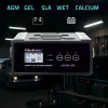 Baterijas lādētājs QOLTEC 52514 — 12V/24V, 25A, AGM/GEL/SLA baterijām ar LCD displeju