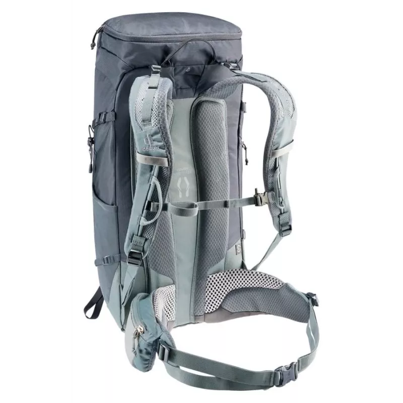 Pārgājienu mugursoma DEUTER Trail 32 EL melns-slāneklis — 32 L ietilpība, ergonomiska muguras sistēma