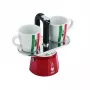 Plīts virsmas espresso kafijas automāts Bialetti MINI ITALIA 2 krūzītēm — plīts virsmas moka kanna, alumīnijs, 2 porcijas