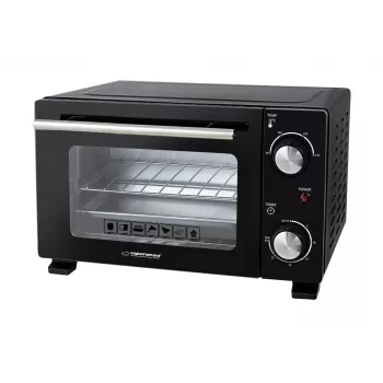 Mini cepeškrāsns ESPERANZA EKO007N, 10 L, 800 W, melna, maks. 250°C, mehāniskais taimeris 30 min