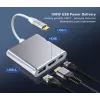 USB C adaptera centrmezgls TB AKTBXVAU3HMPDAV — 3-in-1: HDMI + USB-A + USB-C PD, sudraba