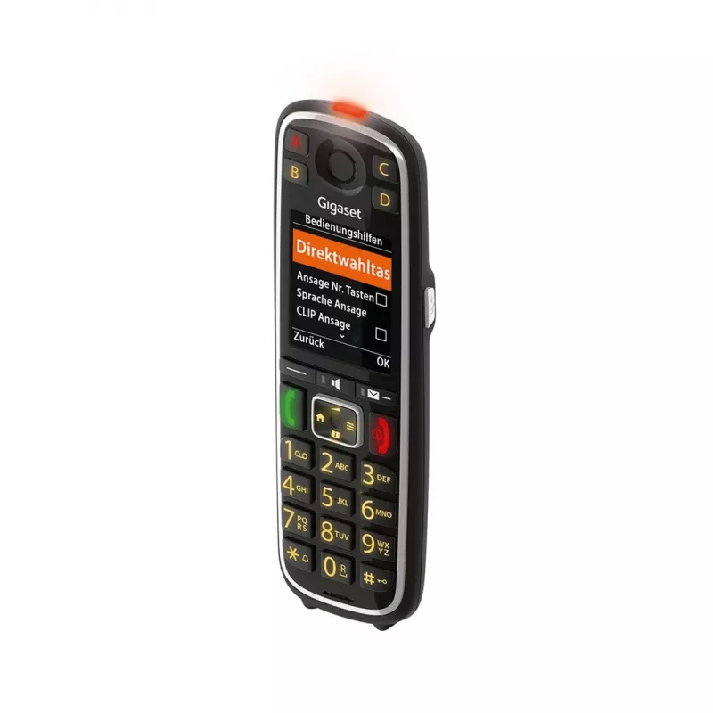 Gigaset E720HX Analog/DECT telefons ar zvanītāja ID, melns