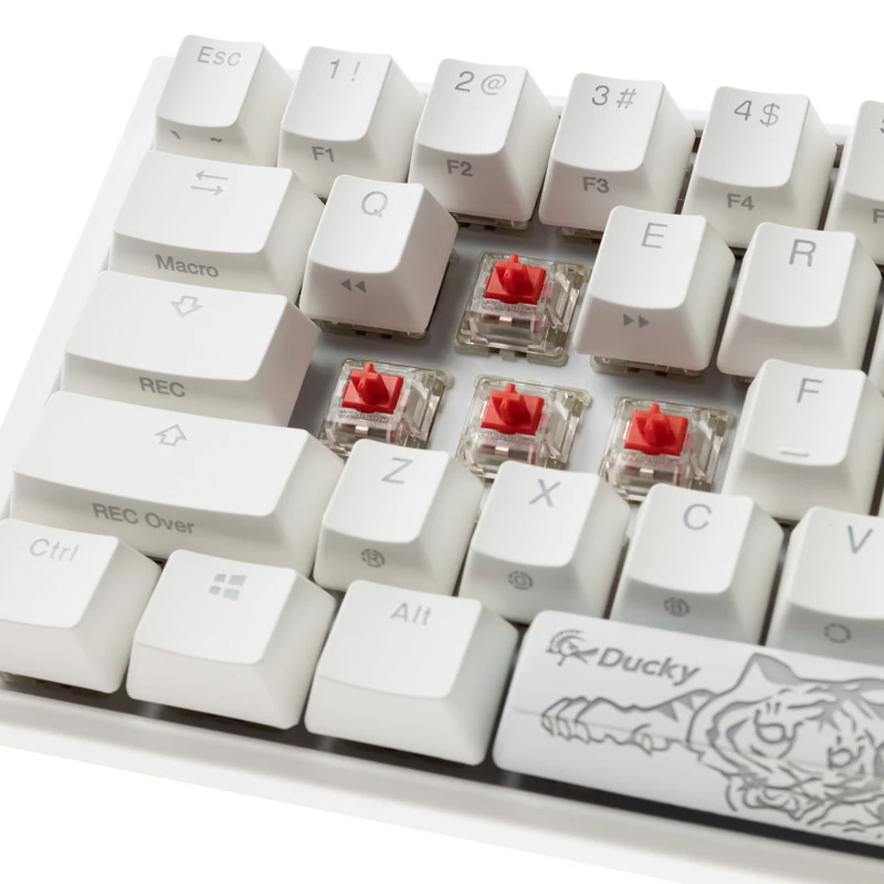 Ducky One 3 Classic Pure Balts Mini spēļu tastatūra, RGB LED - MX-Sarkans (US) (DKON2161ST-RUSPDPWWWSC1)