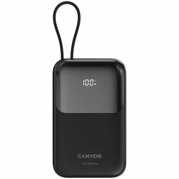 OnPower 101 iebūvēts kabelis 10000 mAh PD22.5W Melns