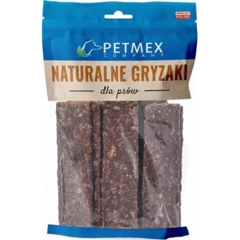 Suņu kārumi PETMEX Deer Stripes košļājamās strēmelītes 200 g — brieža gaļa, bezgraudu, pieaugušiem suņiem