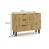 SCANDI 1D3S plāns ozols ARTISAN kumode